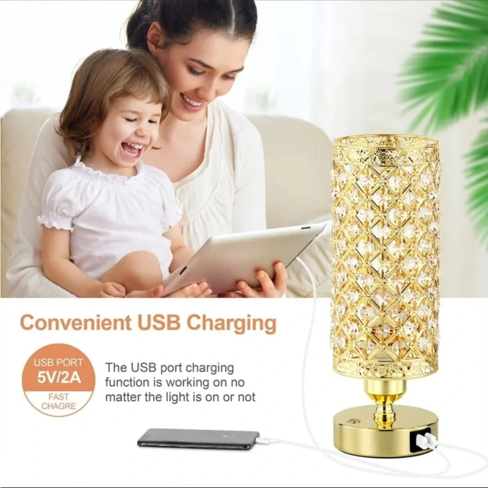 Golden Crystal Table Lamp NEW 🏷️